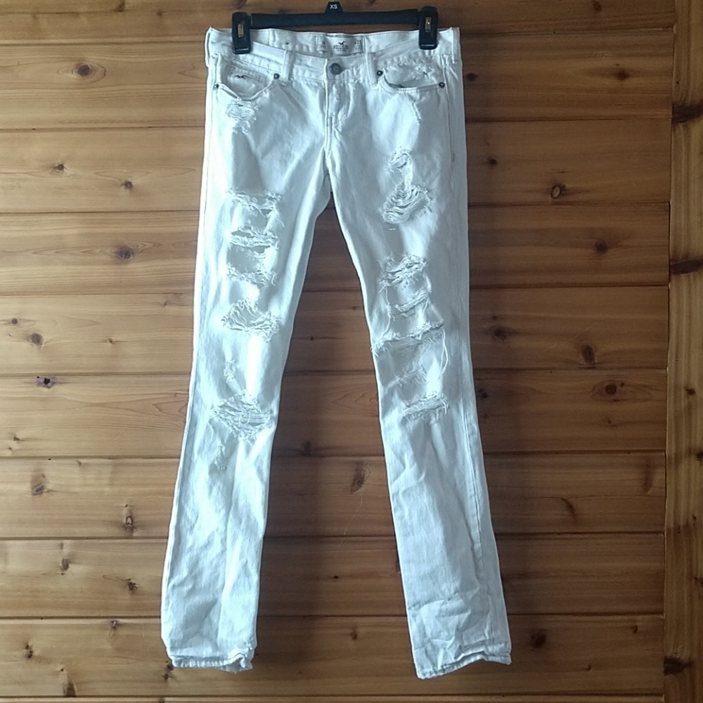 Hollister white skinny jeans